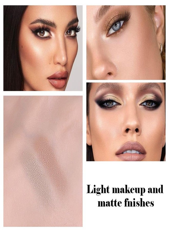 HHLTOH 3 in 1 Sculpting Powder Palette for Old Women – Highlight, Contour, Nose Shadow & Eyeshadow Base – Buildable Matte Face Powder for Setting, Enhancing & Natural Finish (03# Beige & Light Brown) - Image 5